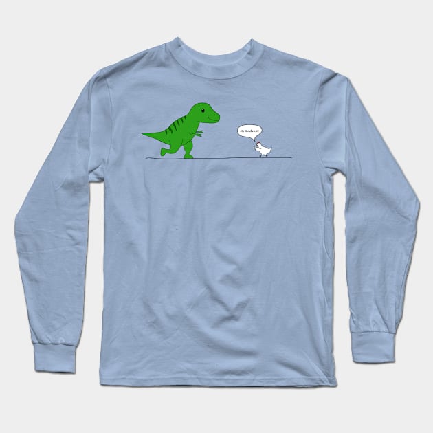 Dinosaur Grandma (chicken evolution) Long Sleeve T-Shirt by Earl Grey